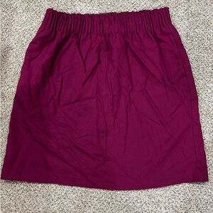 Plum Wool Blend J Crew Sidewalk Skirt with Pockets